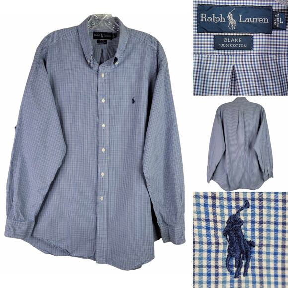 Polo Ralph Lauren Other - Polo Ralph Lauren Shirt Oxford Button Down Mens Size Large Blue White LS Blake